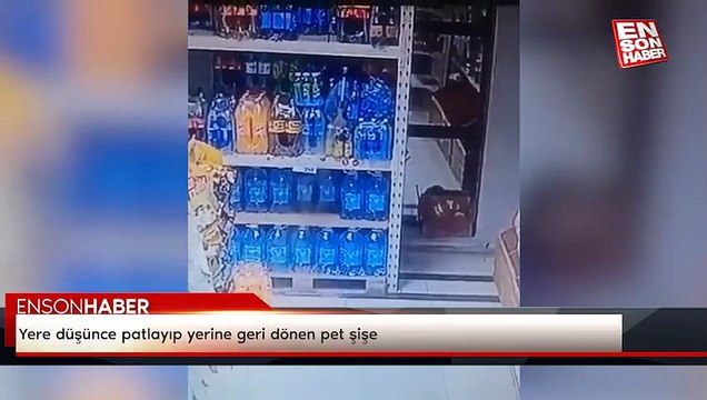 Yere düşünce patlayıp yerine geri dönen pet şişe