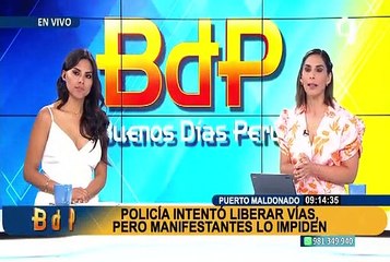 Puerto Maldonado: Policías intentan liberar vía, pero manifestantes lo impiden
