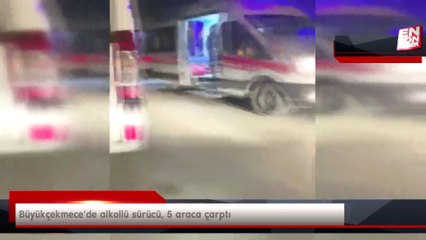 Büyükçekmece’de alkollü sürücü, 5 araca çarptı