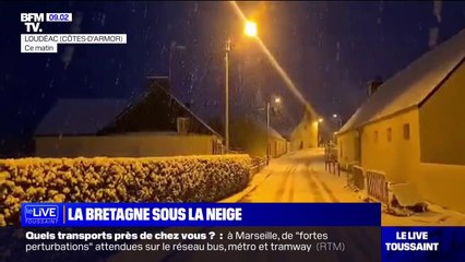 Les images de la neige tombée en Bretagne cette nuit