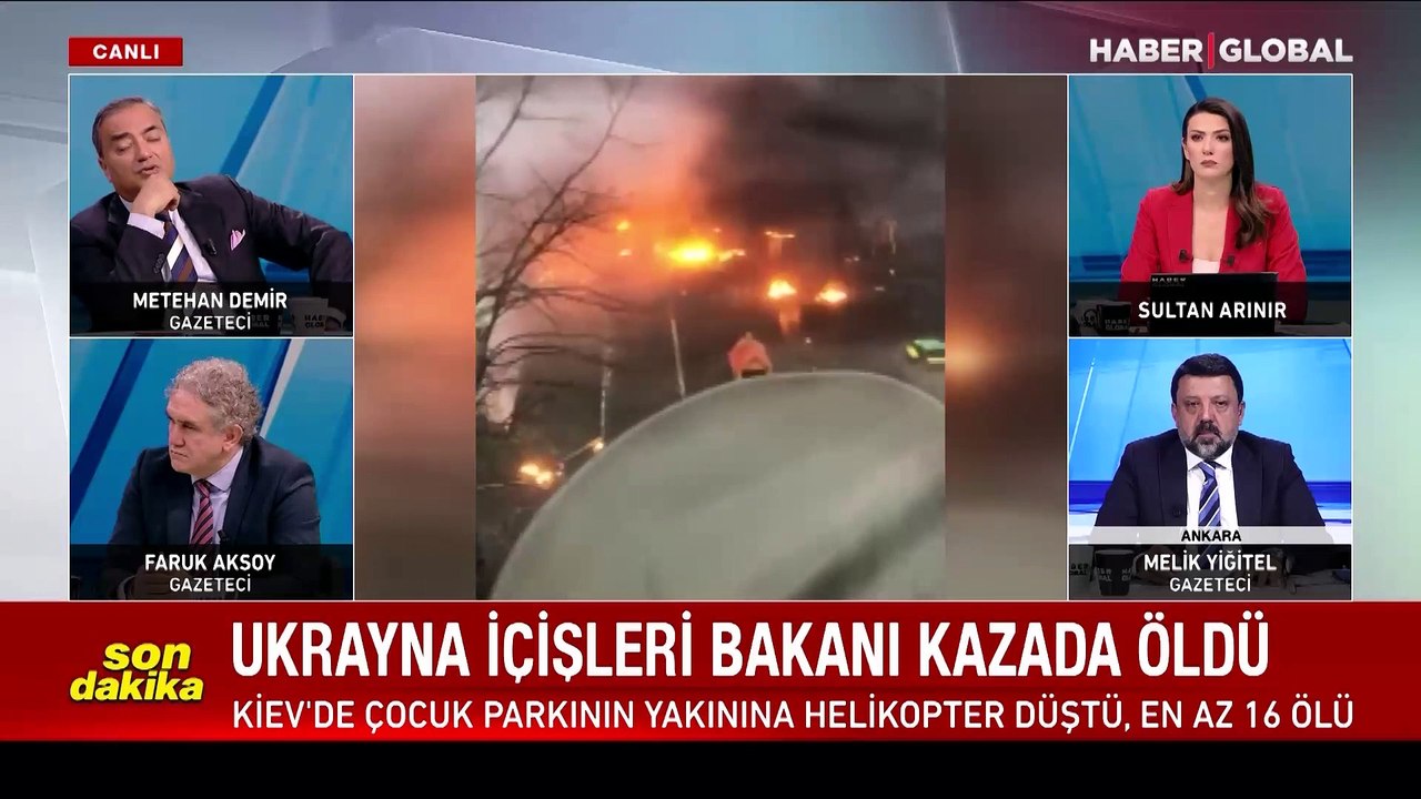Kiev'de binanın üzerine helikopter düştü! Ukrayna İçişleri Bakanı öldü