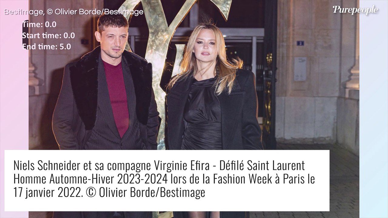 Virginie Efira envoûtante avec Niels Schneider au défilé Saint Laurent, son beau-frère Vassili magnétique