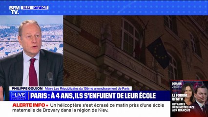 Philippe Goujon, maire du XVe arrondissement de Paris, exprime son "indignation" après la fugue de trois enfants de leur école maternelle