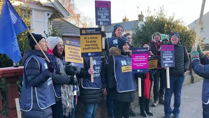 Nursing staff on the picket line in Faversham