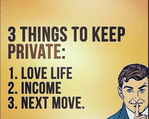 3 Things to keep private