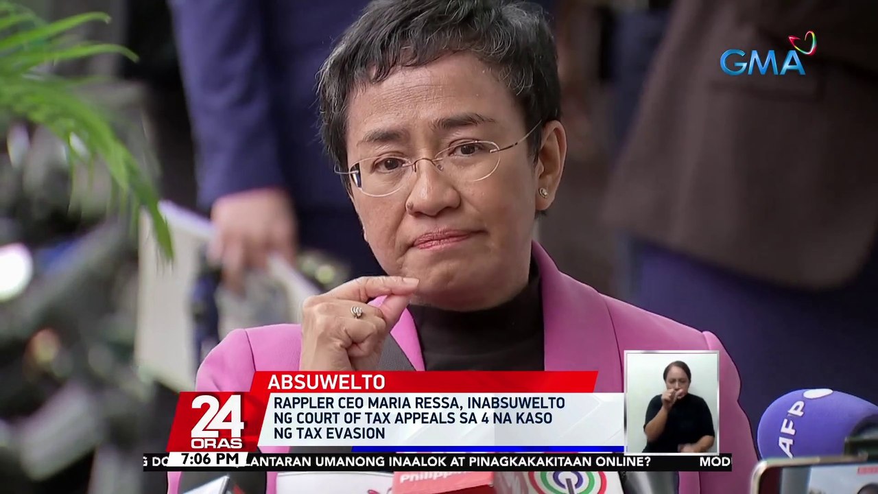 Rappler CEO Maria Ressa, inabsuwelto ng Court of Tax Appeals sa 4 na kaso ng tax evasion | 24 Oras