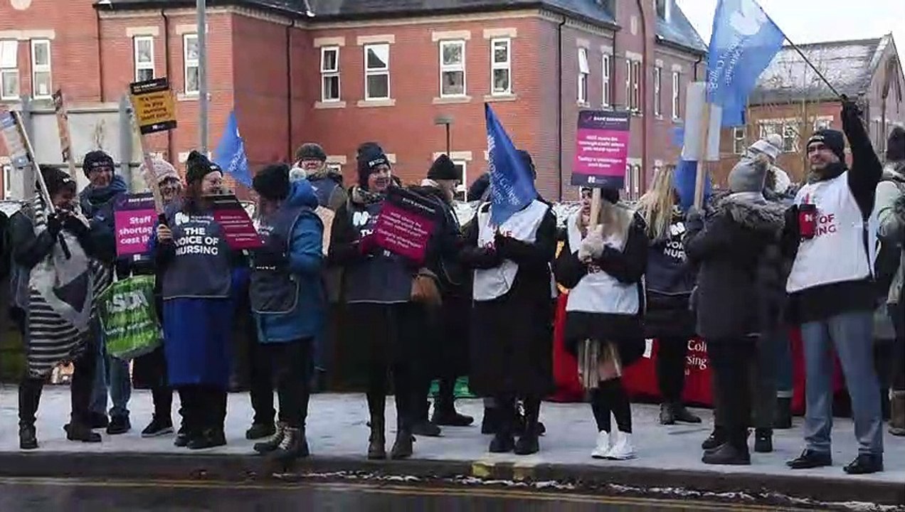 Nurses strike at Wigan Infirmary