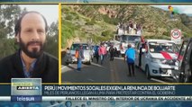 Movimientos sociales de Perú exigen la renuncia de Boluarte