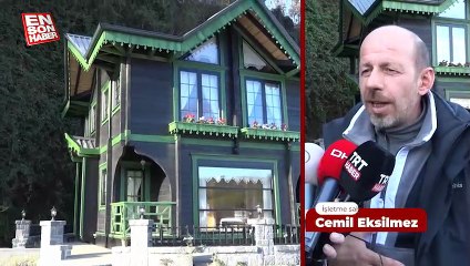 Rize'de 360 derece dönen ahşap ev yapıldı