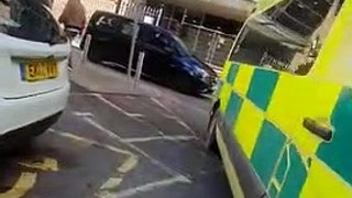 Ambulance queue outside Guy's Hospital in London