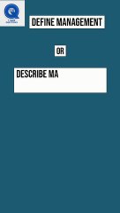 Explanation of the term "Management" in simple language class 12