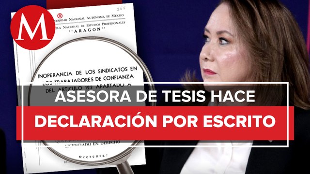 Asesora de tesis de Yasmín Esquivel reconoce que compartió proyecto de ministra con Édgar Báez