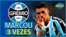 Hat-trick: gols de Suárez na estreia pelo Grêmio