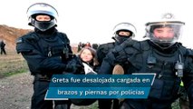 Desalojan a Greta Thunberg tras protesta contra una mina de carbón en Alemania