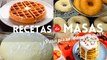4 recetas de masas caseras de pizza, waffles, donas y hot cakes