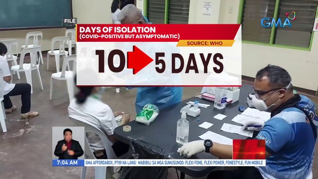 Isolation ng COVID-19 patients na walang sintomas, limang araw na lang base sa bagong W.H.O. guidelines | UB