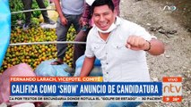 Fernando Larach, vicepresidente del Comité Cívico de Santa Cruz, califica como “show” el anuncio de candidatura de Reynaldo Ezequiel