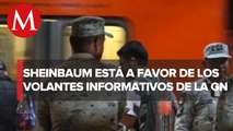 Sheinbaum defiende reparto de volantes a favor de la Guardia Nacional en el Metro de CdMx