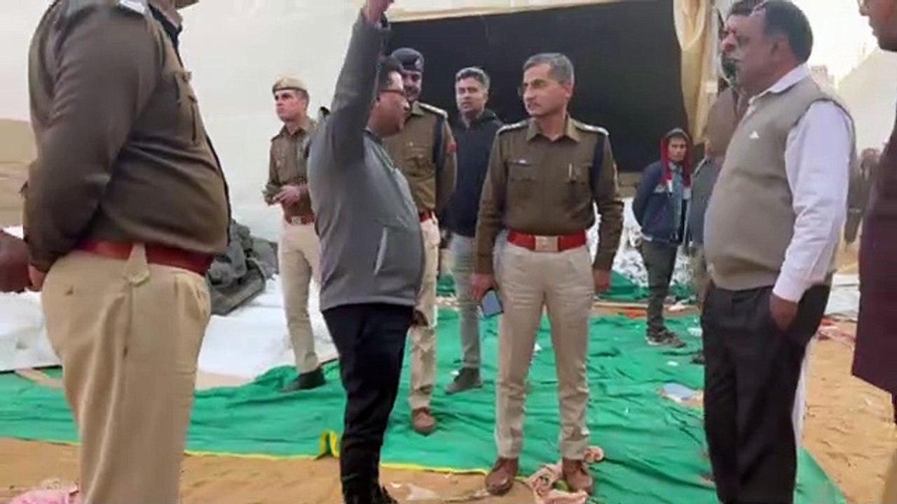 मेहंदीपुर बालाजी में भागवत कथा आयोजन के लिए 22 बीघा भूमि पर बनाया पांडाल