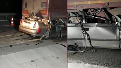 Tırın altına giren otomobilin sürücüsü hayatını kaybetti