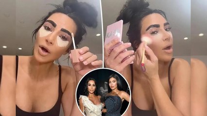 Kim Kardashian applies "poor makeup" with Kylie Jenner's products. TikTok
