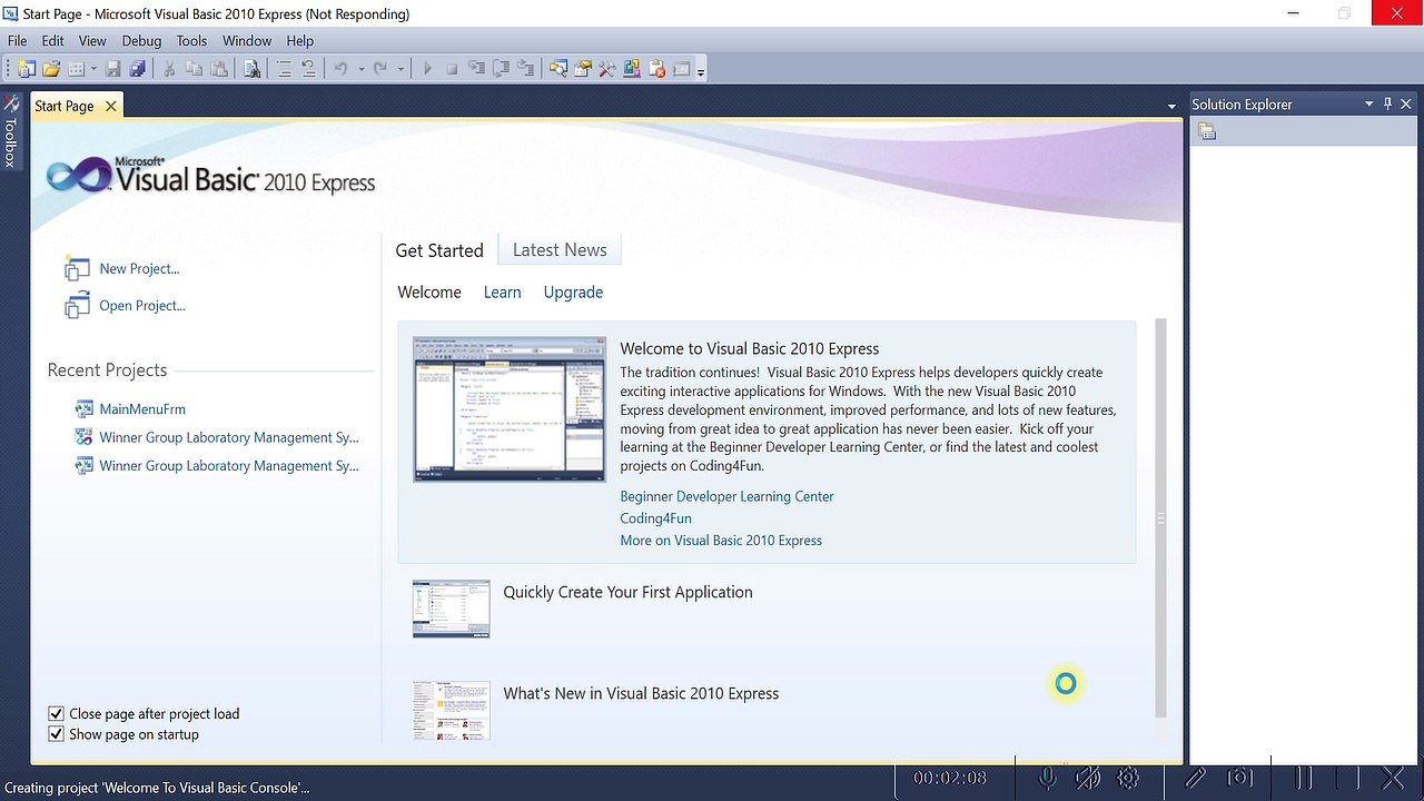 Write a Visual Basic Console Program to Display the message 'Welcome to Visual Basic Console'