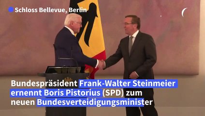 Video herunterladen: Steinmeier ernennt Pistorius zum neuen Verteidigungsminister