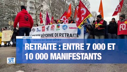 À la Une : La manifestation contre la réforme des retraites à Saint-Etienne / La neige est à nouveau tombée dans la Loire / Les artisans s'inquiètent des prix de l'énergie/ La Loire représentée à la 50e édition du festival de la bande dessinée à Angoulême