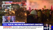 Philippe Martinez (CGT) indique à BFMTV que les 2 millions de manifestants vont être dépassés