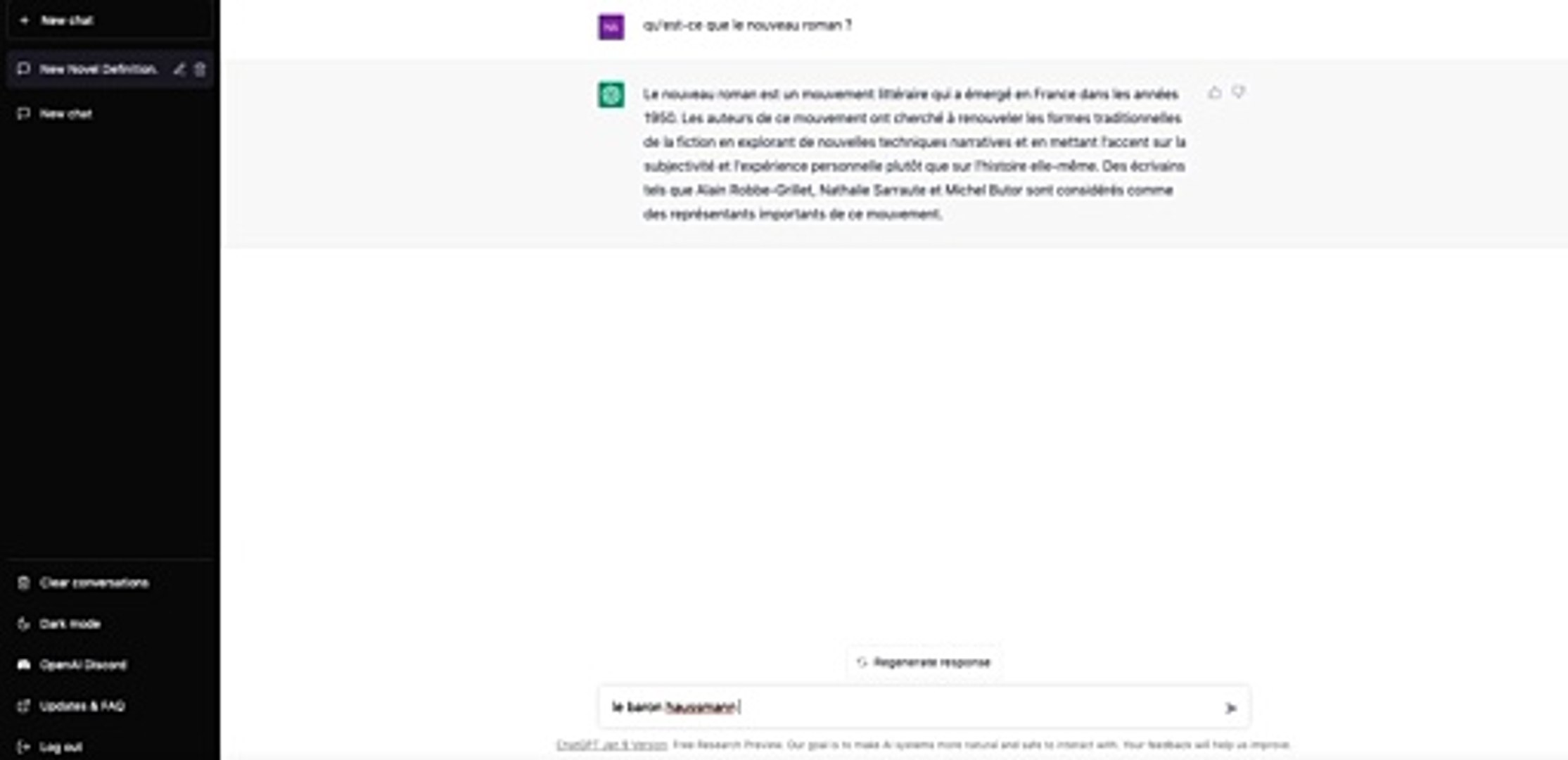 le baron haussmann par chatGPT