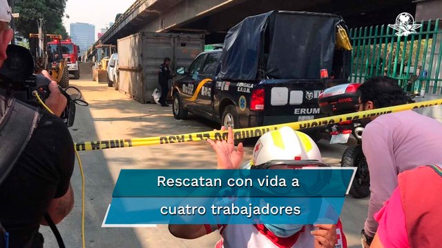 Socavón sobre Av. Río San Joaquín deja un muerto y cuatro trabajadores atrapados