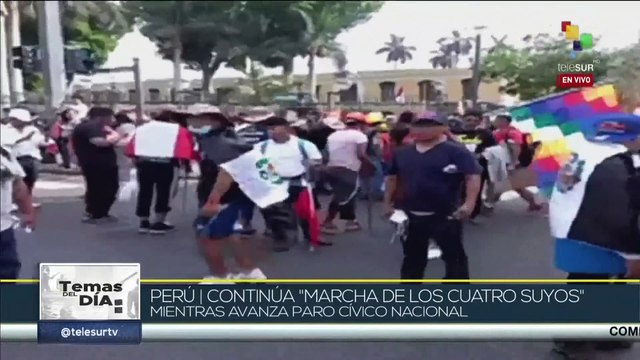 Perú: Paro cívico nacional continúa a la par de la Marcha de los Cuatro Suyos