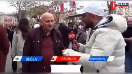 Sokak röportajında saniyeler içinde geri adım attı