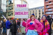 Pro gender recognition bill supporters Scottish Trans hold a 