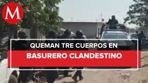Hallan tres cuerpos calcinados a un costado de la carretera Oaxaca-México