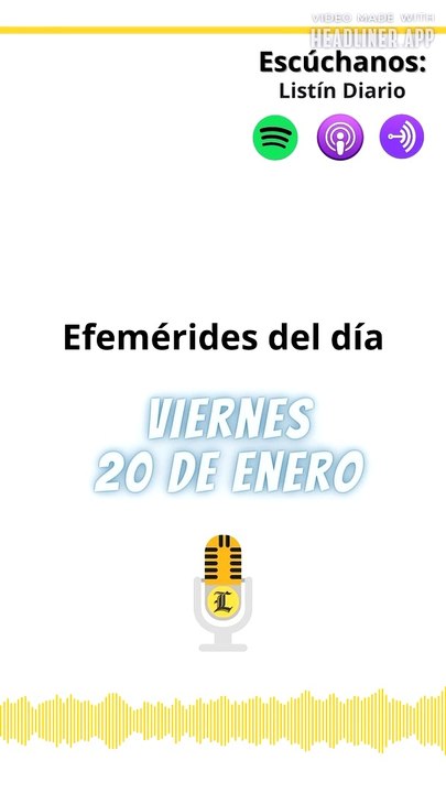 EFEMÉRIDES VIERNES 20 DE ENERO
