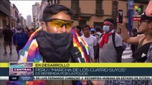 Peruanos enfrentan fuerte represión de la policía en Lima durante la Marcha de los Cuatro Suyos
