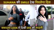 Cute!! Suhana Khan Blushes While Posing In Front Of Paparazzi At Airport