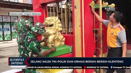 Jelang Imlek TNI, Polri, dan Ormas Bersih-bersih Kelenteng Tin An Bio
