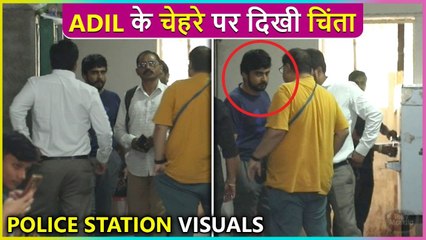 Rakhi Sawant's Husband Adil Khan Looked Tensed Outside Police Station