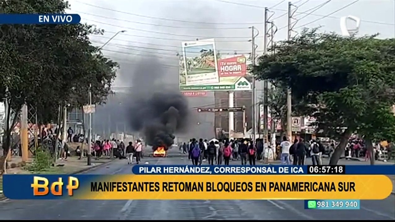 Ica: Manifestantes Retoman Bloqueos En La Panamericana Sur - Vídeo ...