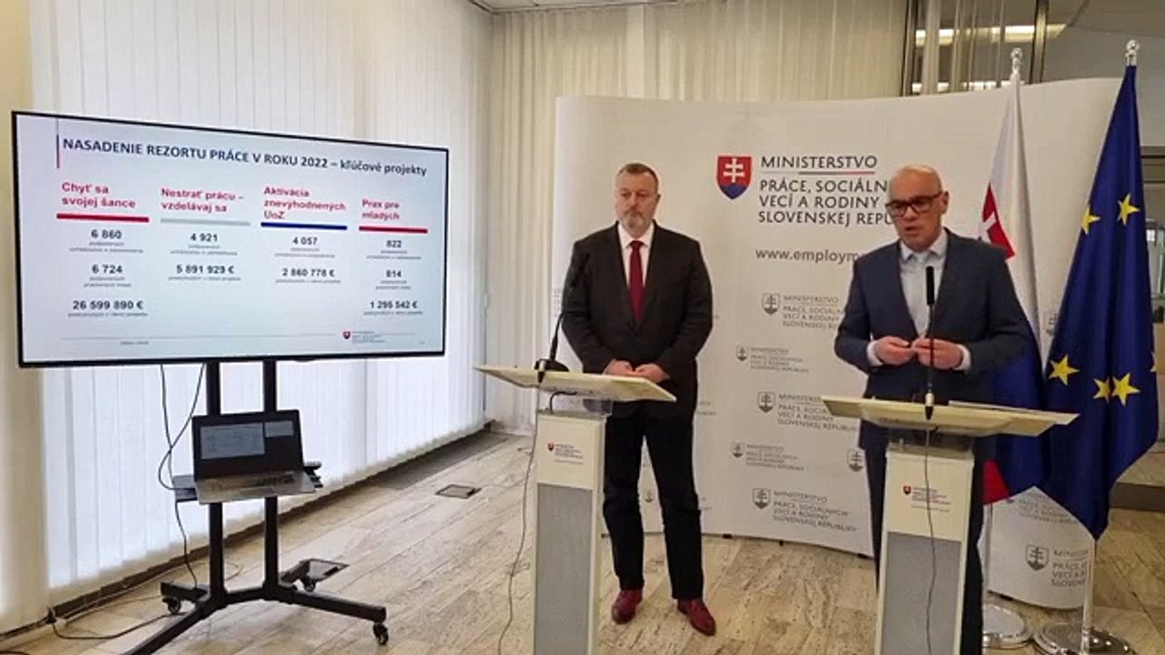 ZÁZNAM: Miera evidovanej nezamestnanosti stúpla v decembri 2022 na úroveň 5,90 %