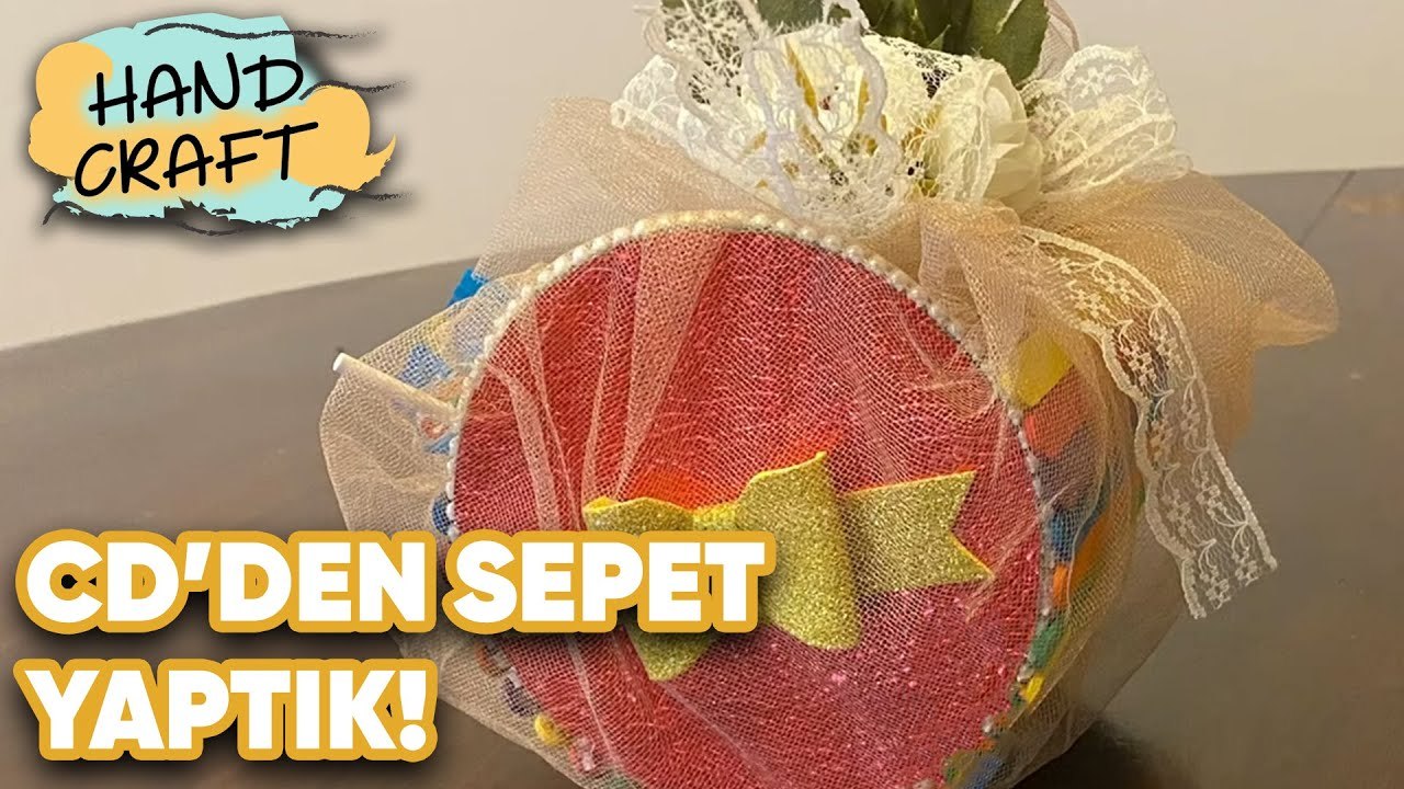 Cd'den Sepet Yapımı | How to make basket with CD? | Handcraft TV Zeliha Sunal