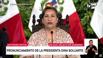 La presidenta de Perú acusa a los manifestantes de querer quebrar el Estado de derecho