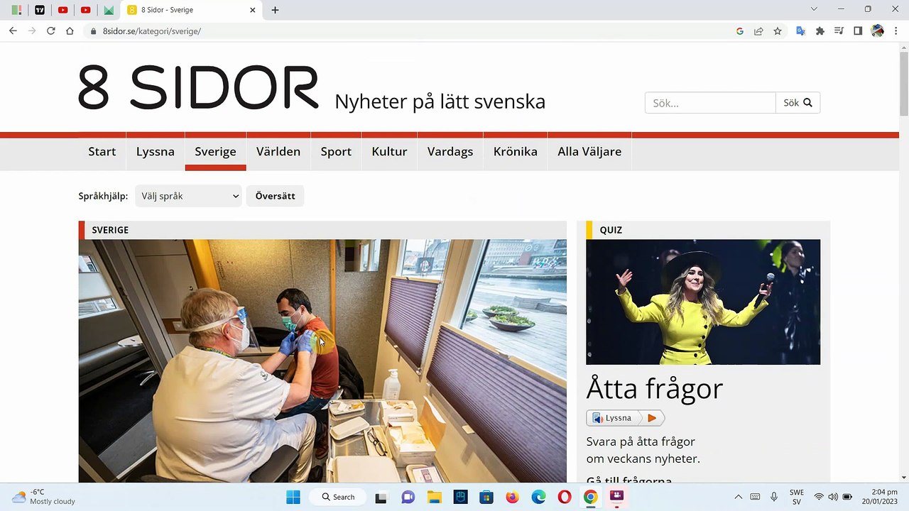 Nyheter på lätt Svenska 20/1/2023 ( träna på Hörförståelse ) - تدريب سماعي على أخبار السويد اليوم