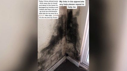 Mum says her kids are struggling to breathe and one is "going deaf" because their flat is covered in mould