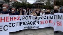 Primera concentración del PP contra la ley Montero: «Sánchez, por las víctimas, rectificación»