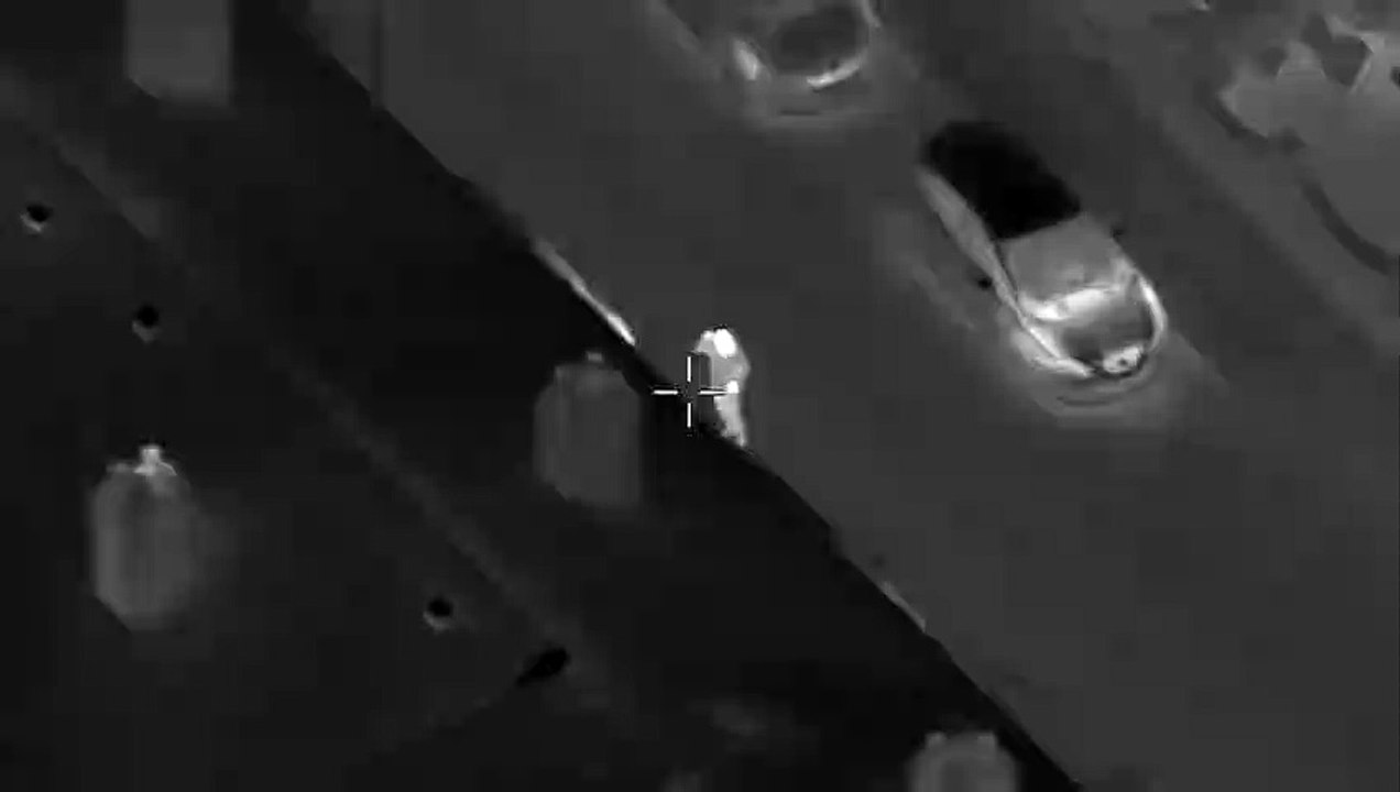 Yob arrested after being caught on video shining a laser pen at a police helicopter