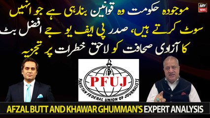"Current govt is making laws that suit them", President PFUJ Afzal Butt's analysis