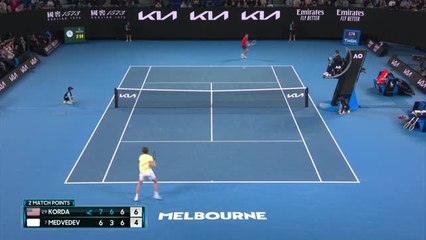Open d'Australie - Medvedev prend la porte, battu en trois sets par Korda